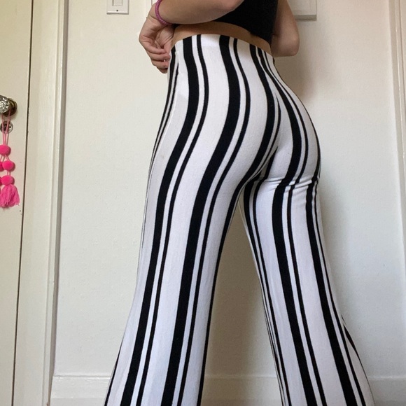 Urban Outfitters White and Black Striped Pants